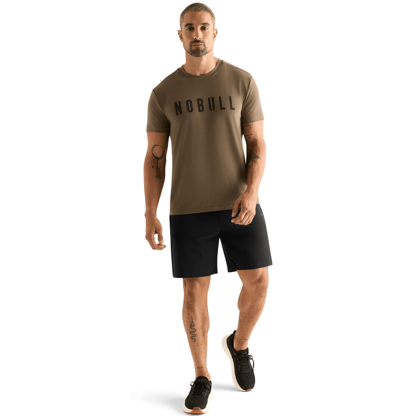 Men's Black NOBULL Rep Short 6" Front Full Body Angle.