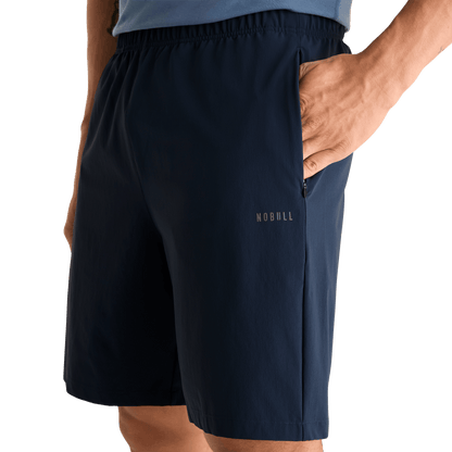 Men's NOBULL Night Navy Rep Short 8" Pocket Detail Angle.