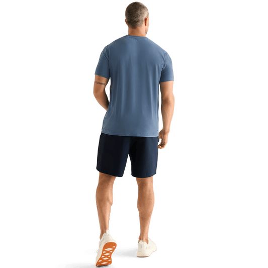 Men's NOBULL Night Navy Rep Short 8" Back Full Body Angle.