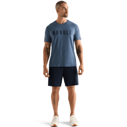 Men's NOBULL Night Navy Rep Short 8" Front Full Body Angle.