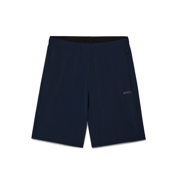 Men's NOBULL Night Navy Rep Short 8" Flat Lay Angle.