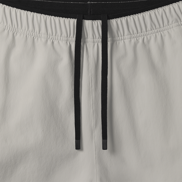 Men's Light Grey NOBULL Rep Short 8" Drawstring Detail Angle.
