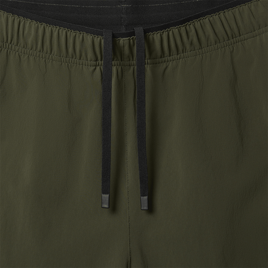 Men's Dark Army NOBULL Rep Short 8" Drawstring Detail Angle.