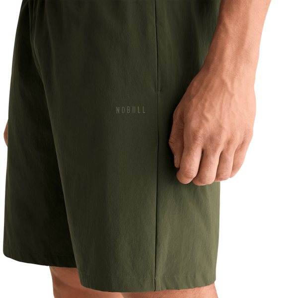 Men's Dark Army NOBULL Rep Short 8" Detail Angle.