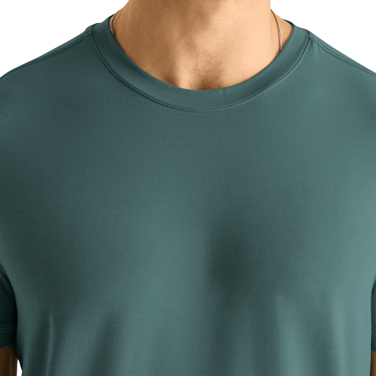 Men's Slver Pine Unbranded Tee Detail Angle.