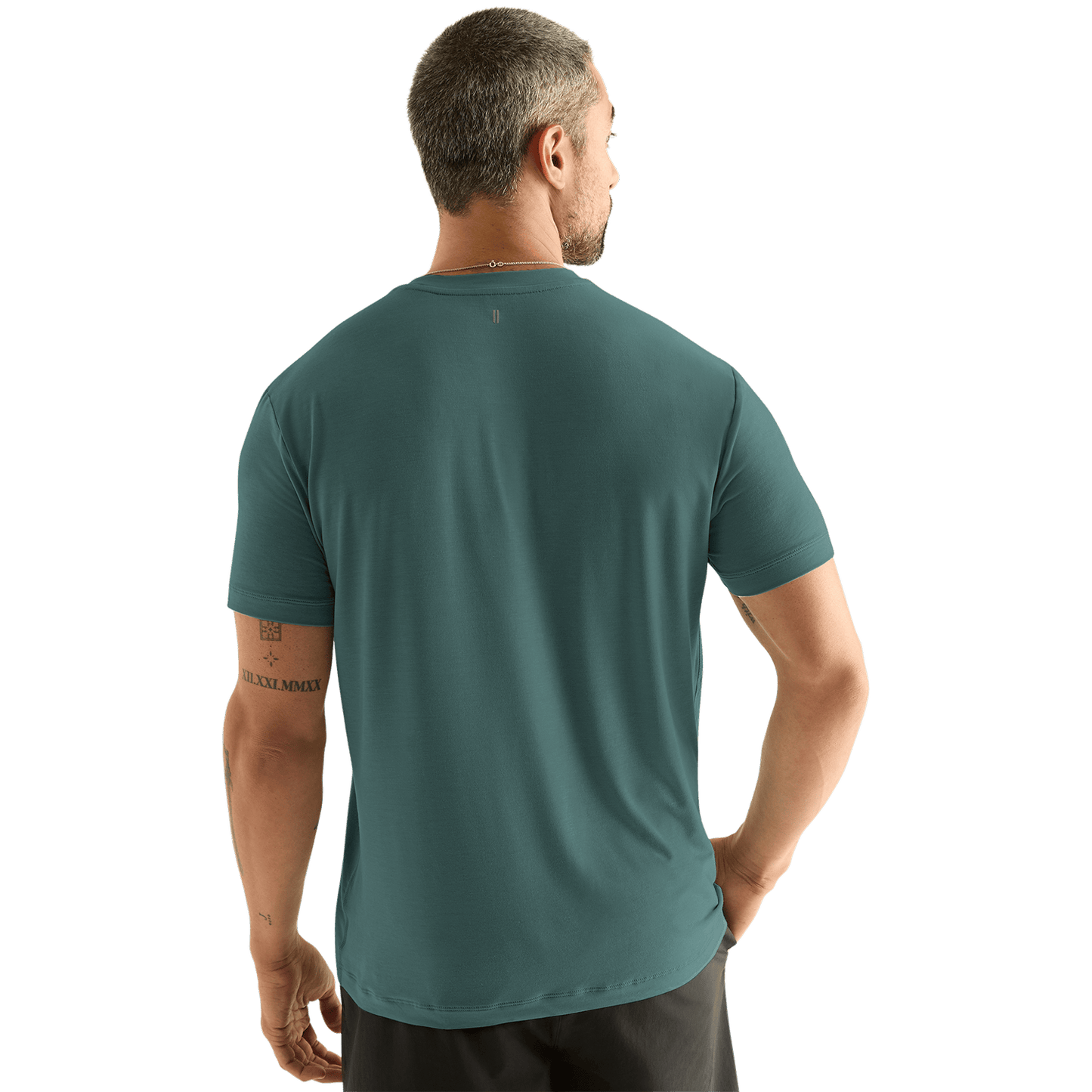 Men's Slver Pine Unbranded Tee Back Angle.