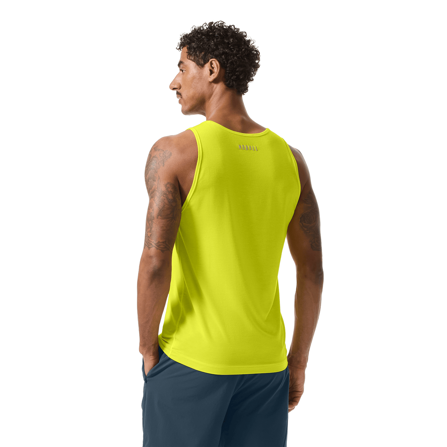 Men's Zest U Tank Back On Body Angle.