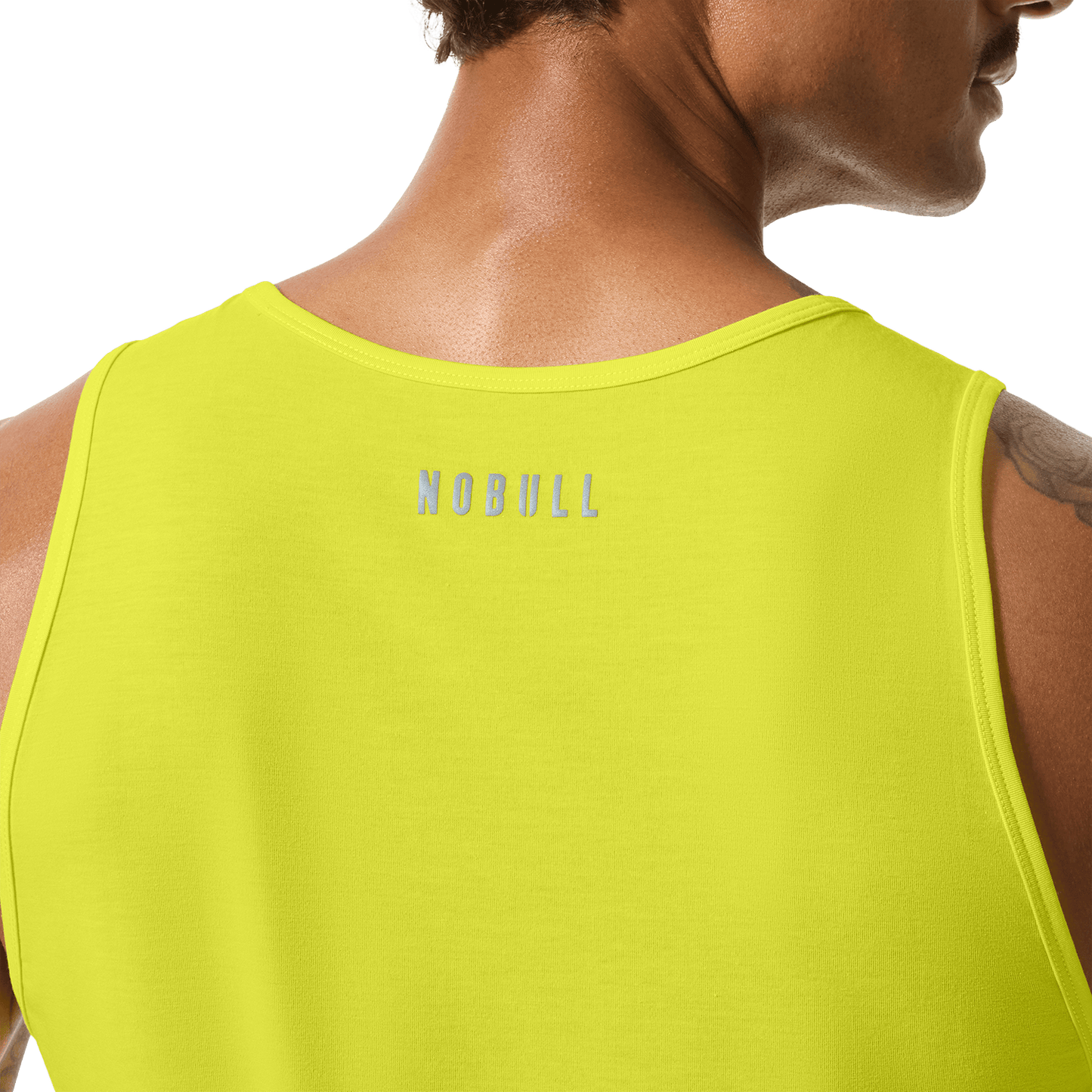 Men's Zest U Tank Back Detail On Body Angle.