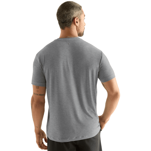 Men's Heather Grey U Tee Back Angle.