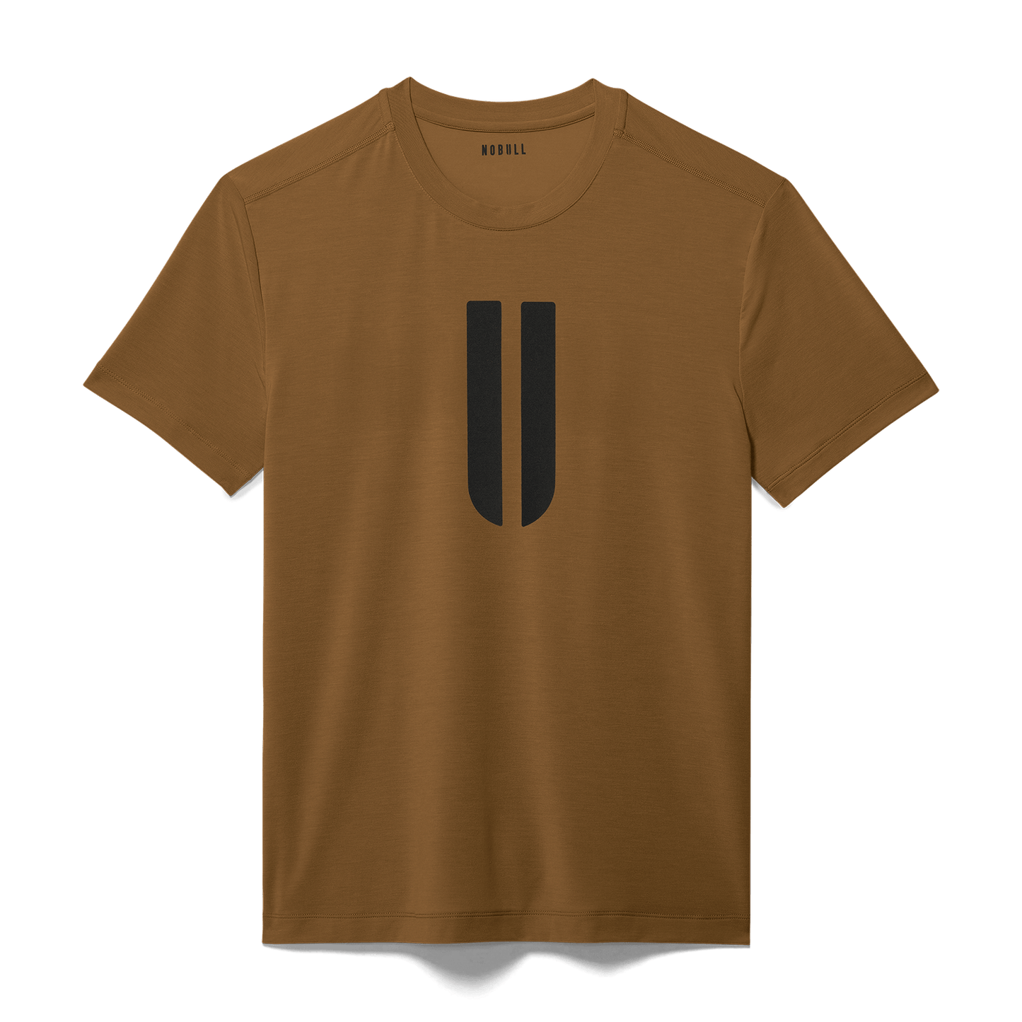 Men's Dark Tan U Tee Flat Lay Angle.