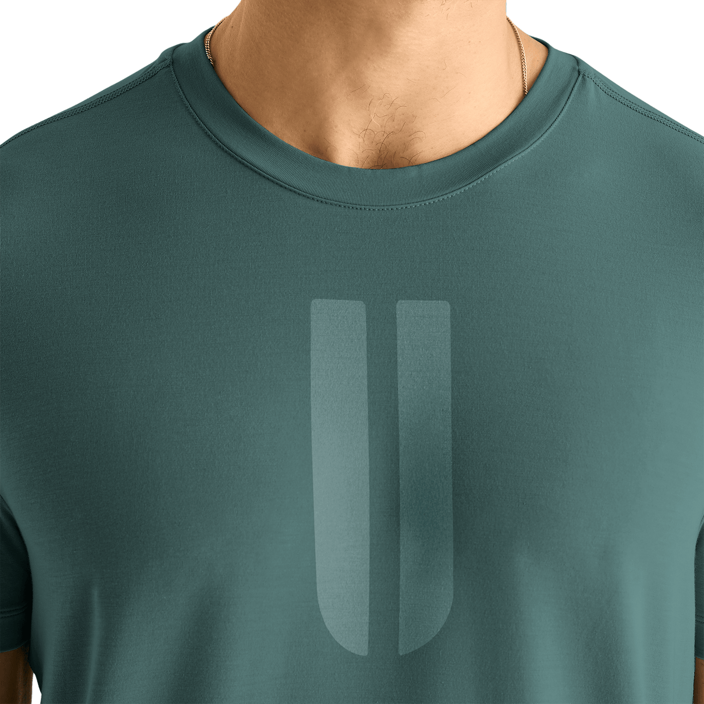 Men's Silver Pine U Tee Detail Angle.