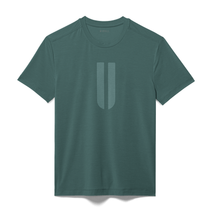 Men's Silver Pine U Tee Flat Lay Angle.