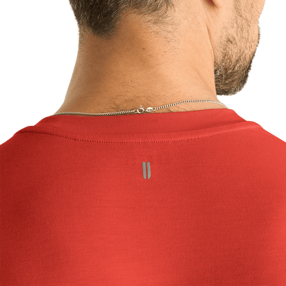Men's Crimson U Tee Detail Angle.