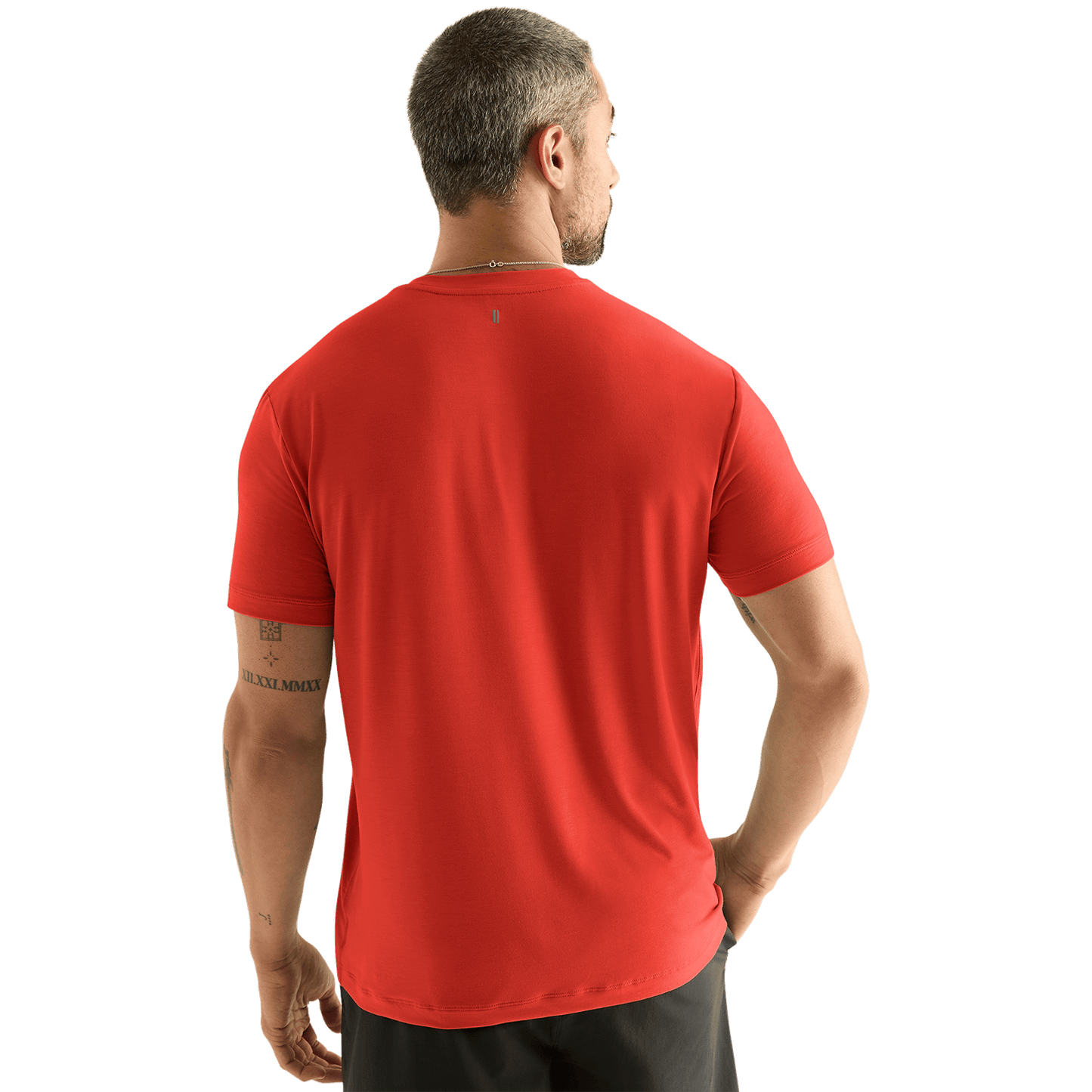 Men's Crimson U Tee Back Angle.