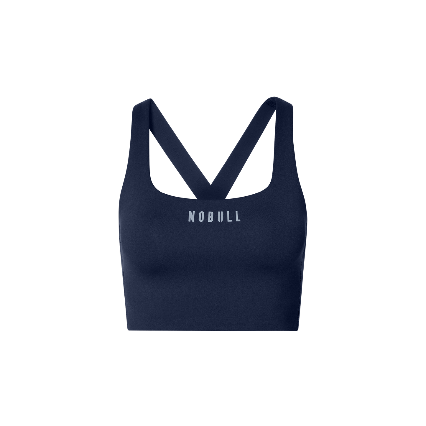 NOBULL Night Navy Drive Longline Bra Front Detail Angle.