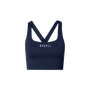 NOBULL Night Navy Drive Longline Bra Front Detail Angle.