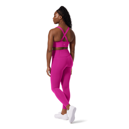 NOBULL Vivid Fuchsia Drive Longline Bra Back Full Body Angle.