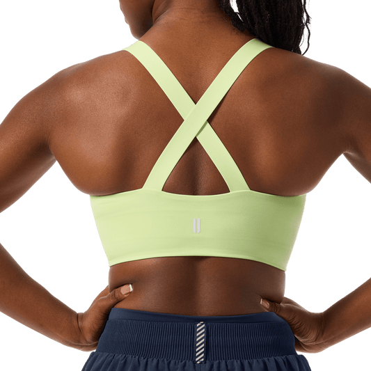 NOBULL Pear Drive Longline Bra Back Upper Body Detail Angle.