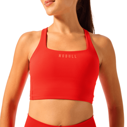 Women's Cayenne NOBULL Drive Longline Bra Front Detail Angle.