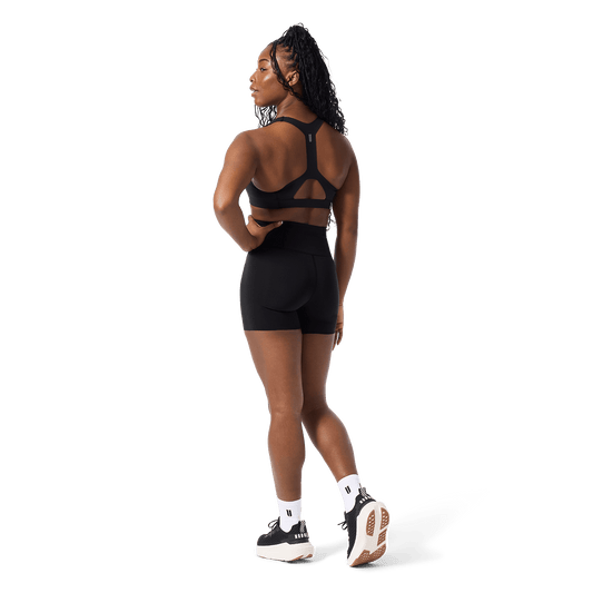 NOBULL Black Drive Racerback Bra Back Full Body Angle.