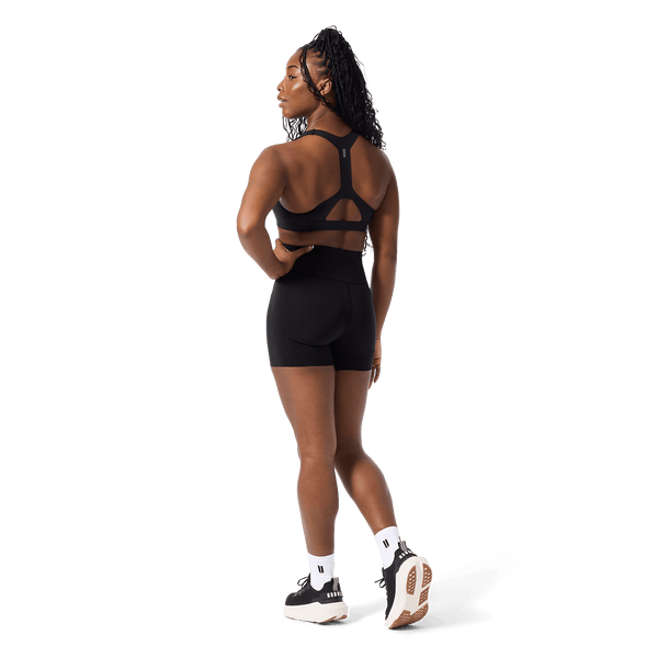 NOBULL Black Drive Racerback Bra Back Full Body Angle.
