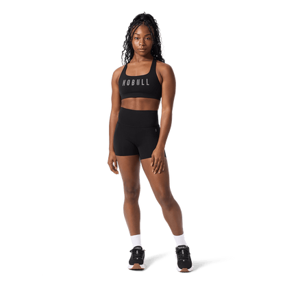 NOBULL Black Drive Racerback Bra Front Full Body Angle.