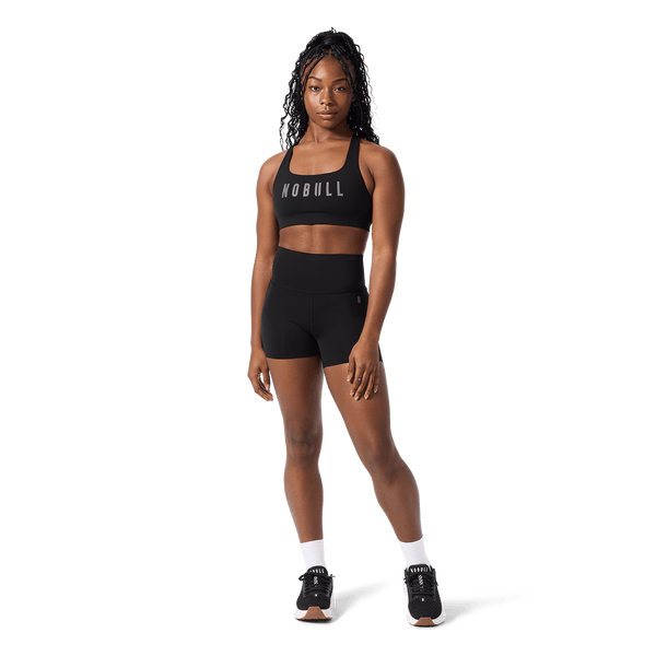 NOBULL Black Drive Racerback Bra Front Full Body Angle.