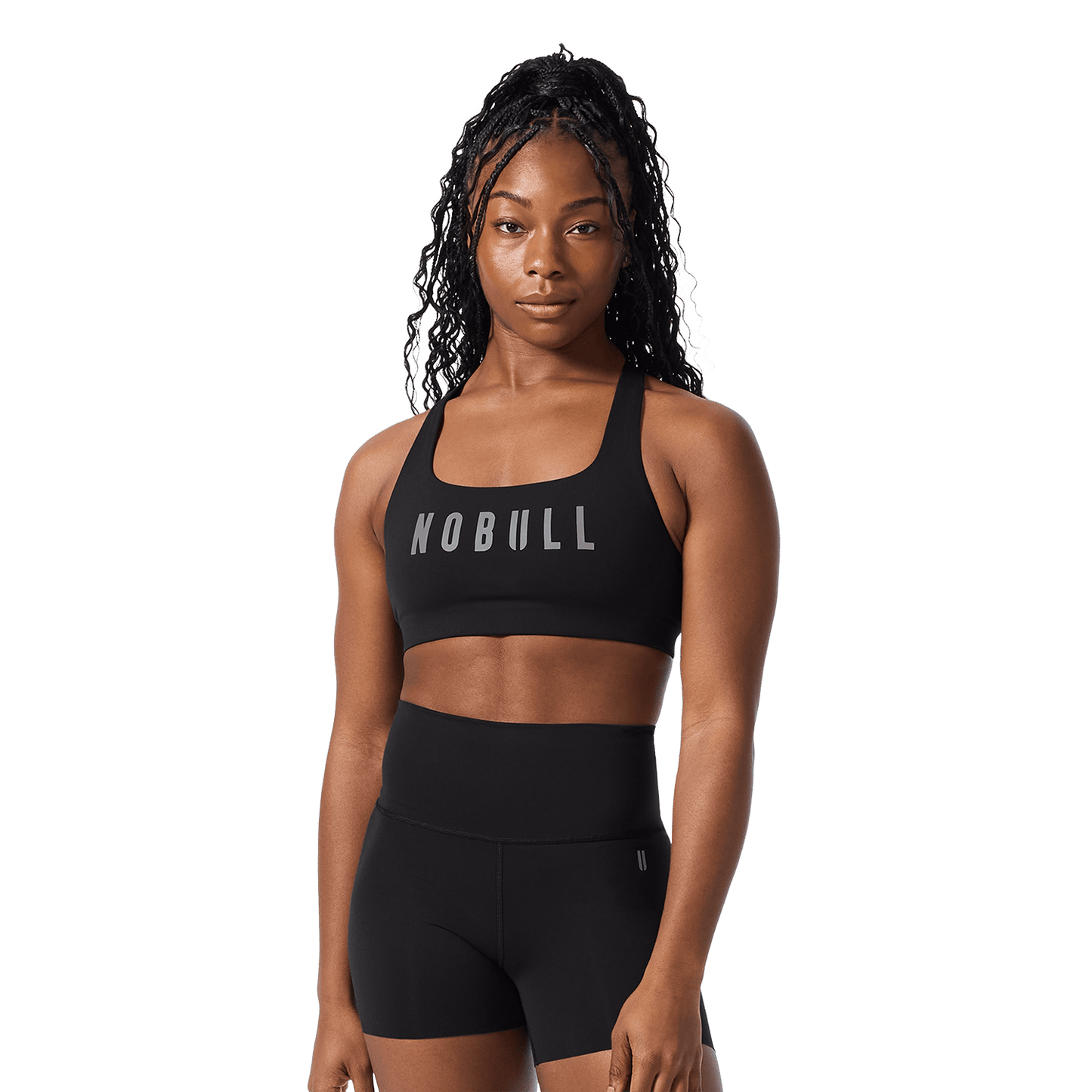 NOBULL Black Drive Racerback Bra Front Angle.