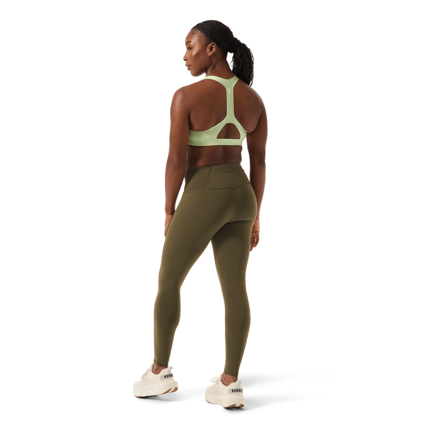 Women's Pear NOBULL Drive Racerback Bra Back Full Body Angle.