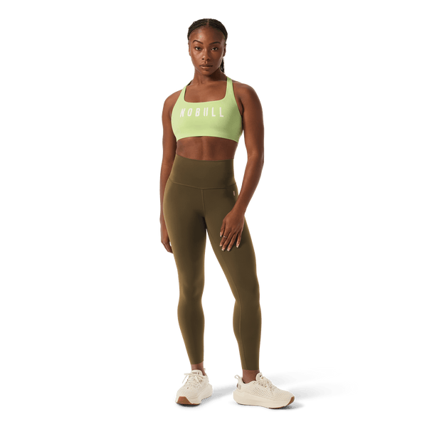 Women's Pear NOBULL Drive Racerback Bra Front Full Body Angle.
