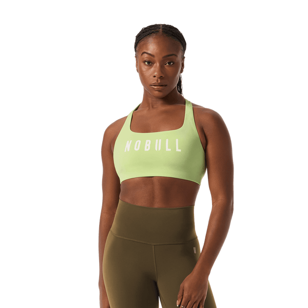 Women's Pear NOBULL Drive Racerback Bra Front Upper Body Angle.