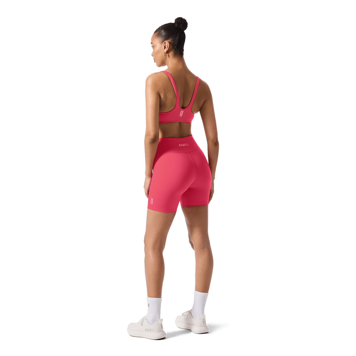 NOBULL Punch Matte Square Neck Bra Back Full Body Angle.