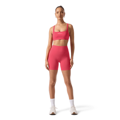 NOBULL Punch Matte Square Neck Bra Front Full Body Angle.
