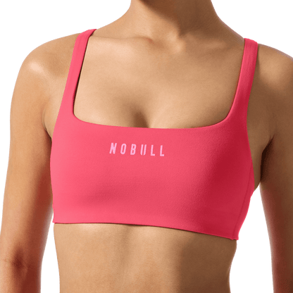 NOBULL Punch Matte Square Neck Bra Front Detail Angle.