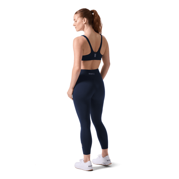 NOBULL Night Navy Matte Square Neck Bra Back Full Body Angle.