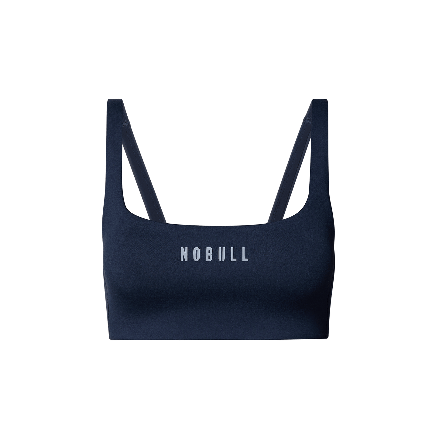 NOBULL Night Navy Matte Square Neck Bra Front Silhouette Angle.