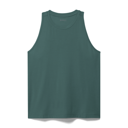 Women's Silver Pine High-Neck Tank Flat Lay Angle.