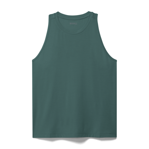 Women's Silver Pine High-Neck Tank Flat Lay Angle.