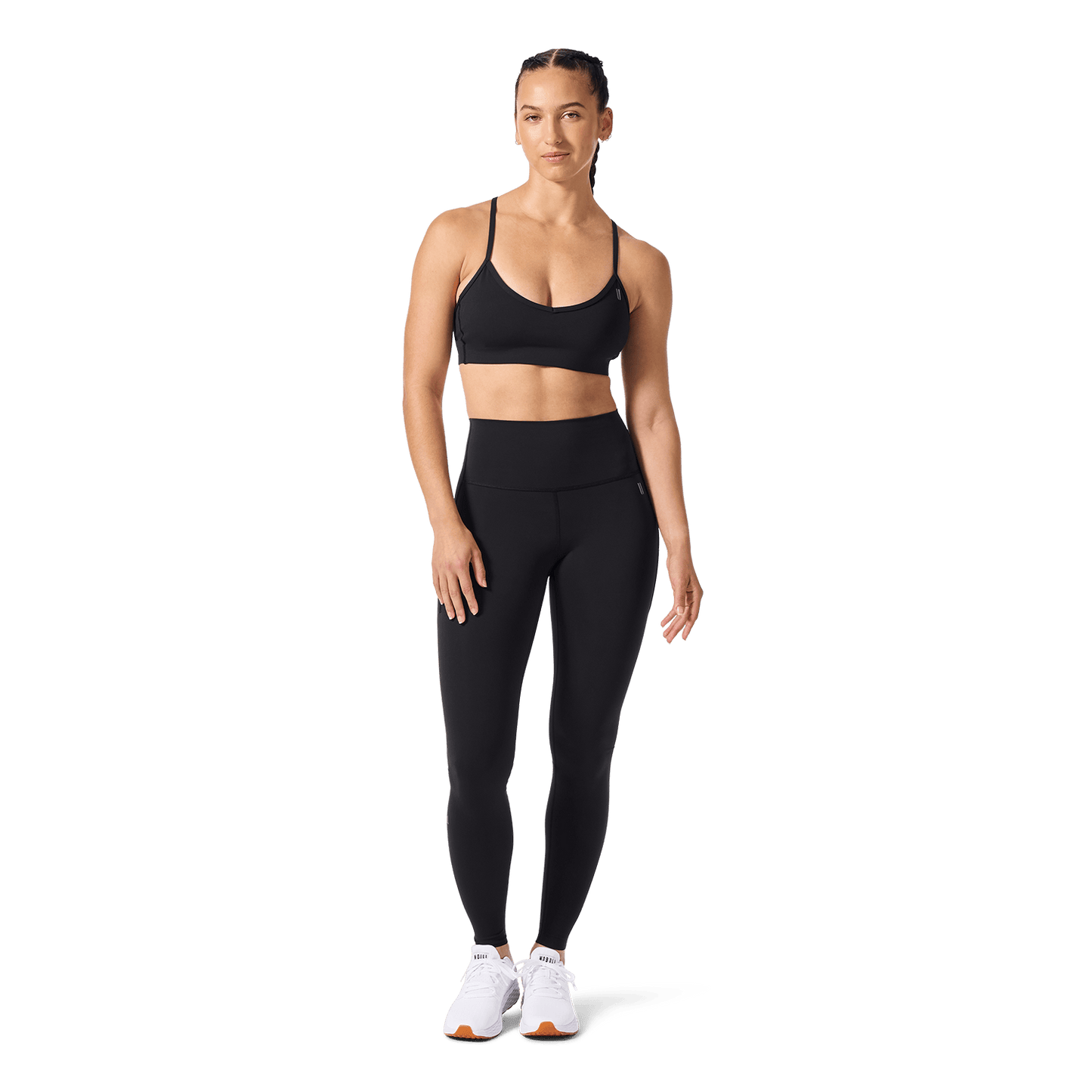 Women's Black High-Rise Drive Pocket Tight 28" Front Full Body Angle.