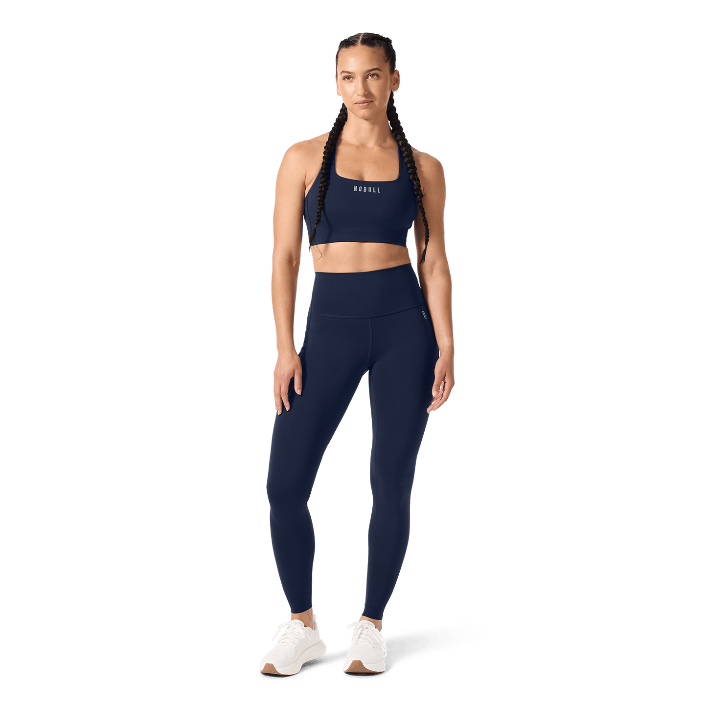Women's Night Navy High-Rise Drive Pocket Tight 28" Front Full Body Angle.