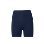 Women's Night Navy High-Rise Drive Short 4" Front Silhouette Angle.