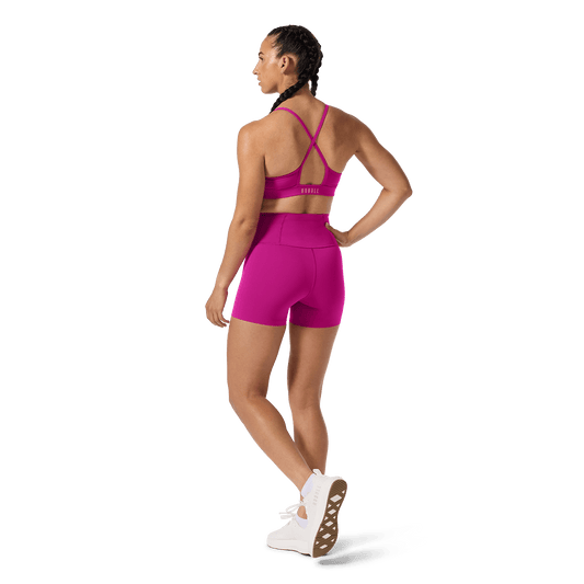 Women's Vivid Fuchsia High-Rise Drive Short 4" Back Full Body Angle.