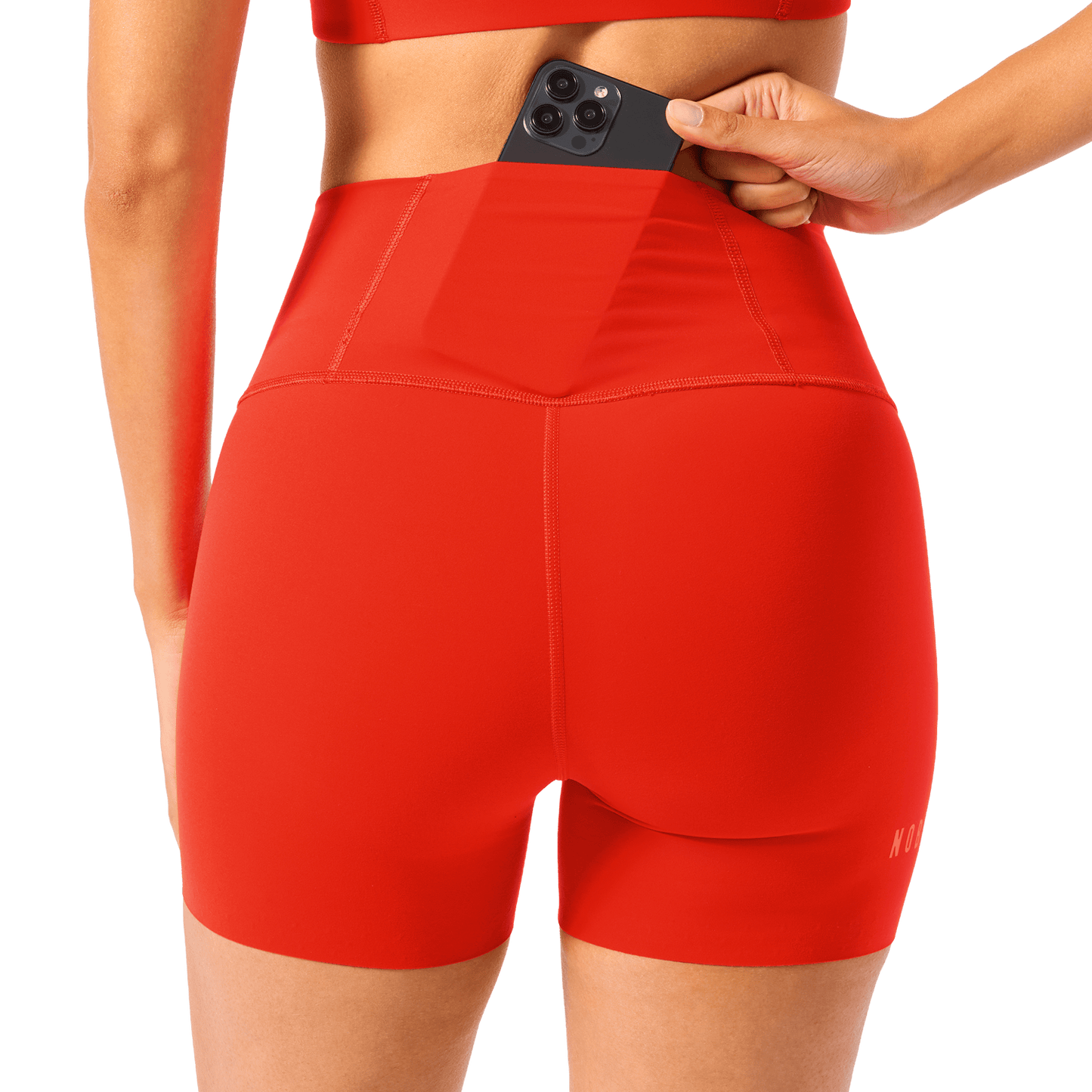 Women's Cayenne High-Rise Drive Short 4" Back Detail Angle.