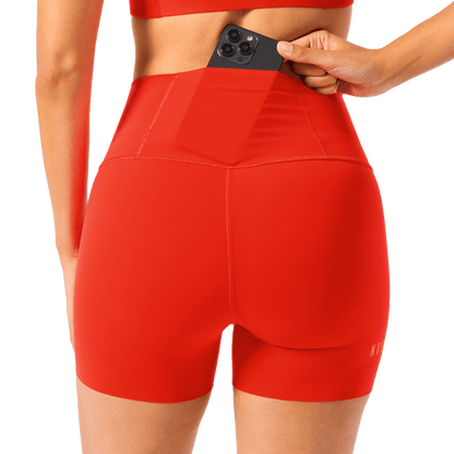 Women's Cayenne High-Rise Drive Short 4" Back Detail Angle.