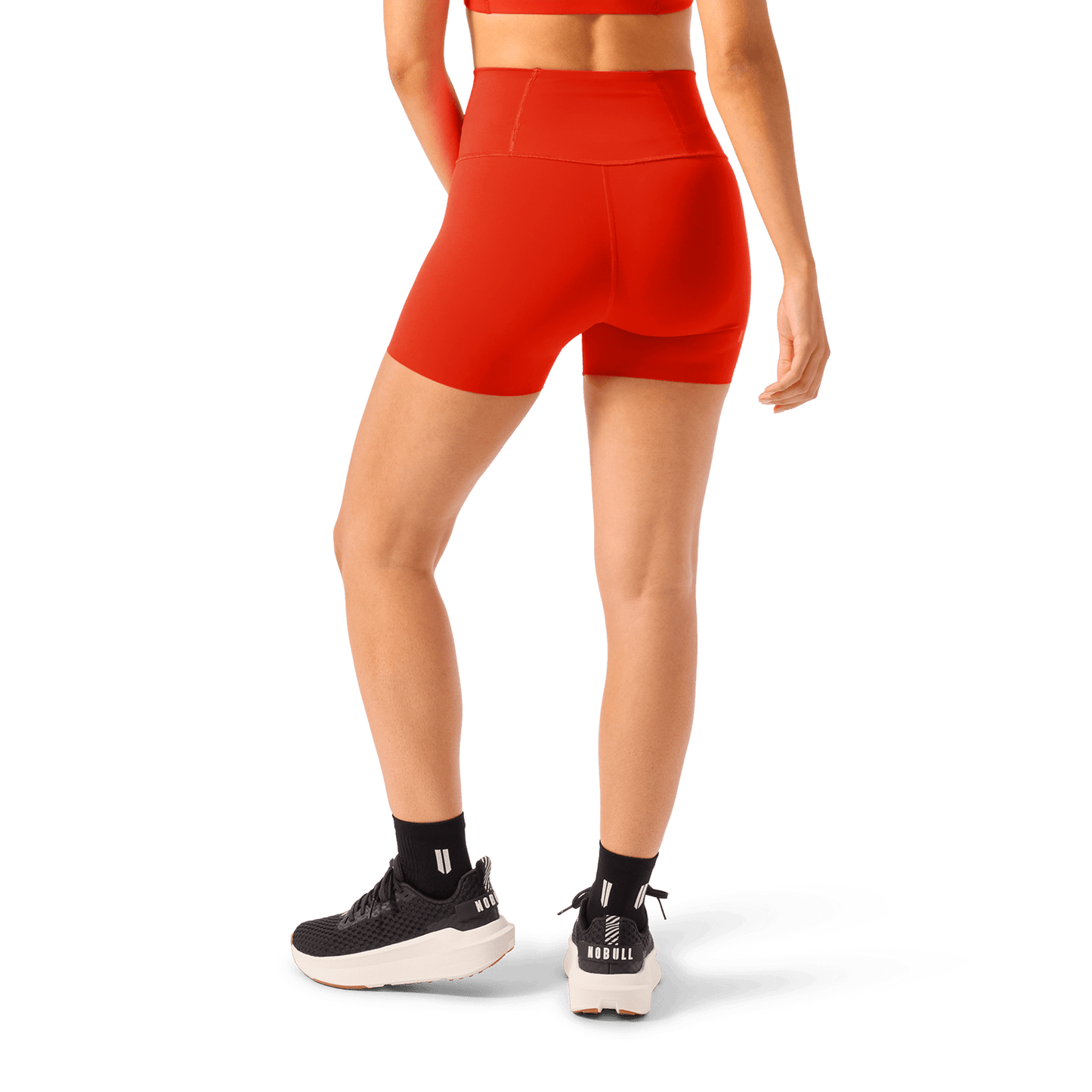 Women's Cayenne High-Rise Drive Short 4" Back Lower Body Angle.