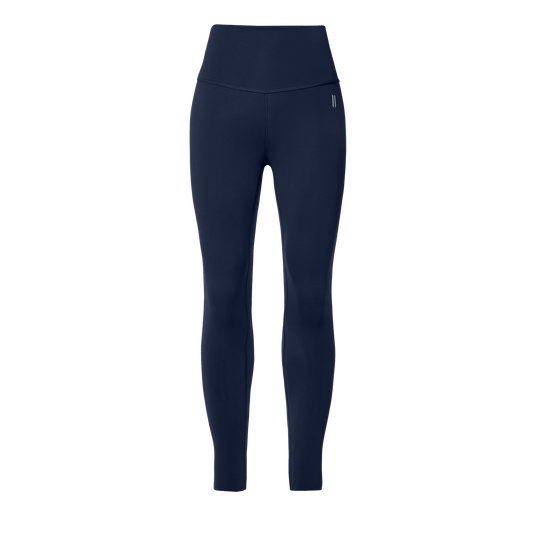 Women's Night Navy High-Rise Drive Tight 25" Front Silhouette Angle.