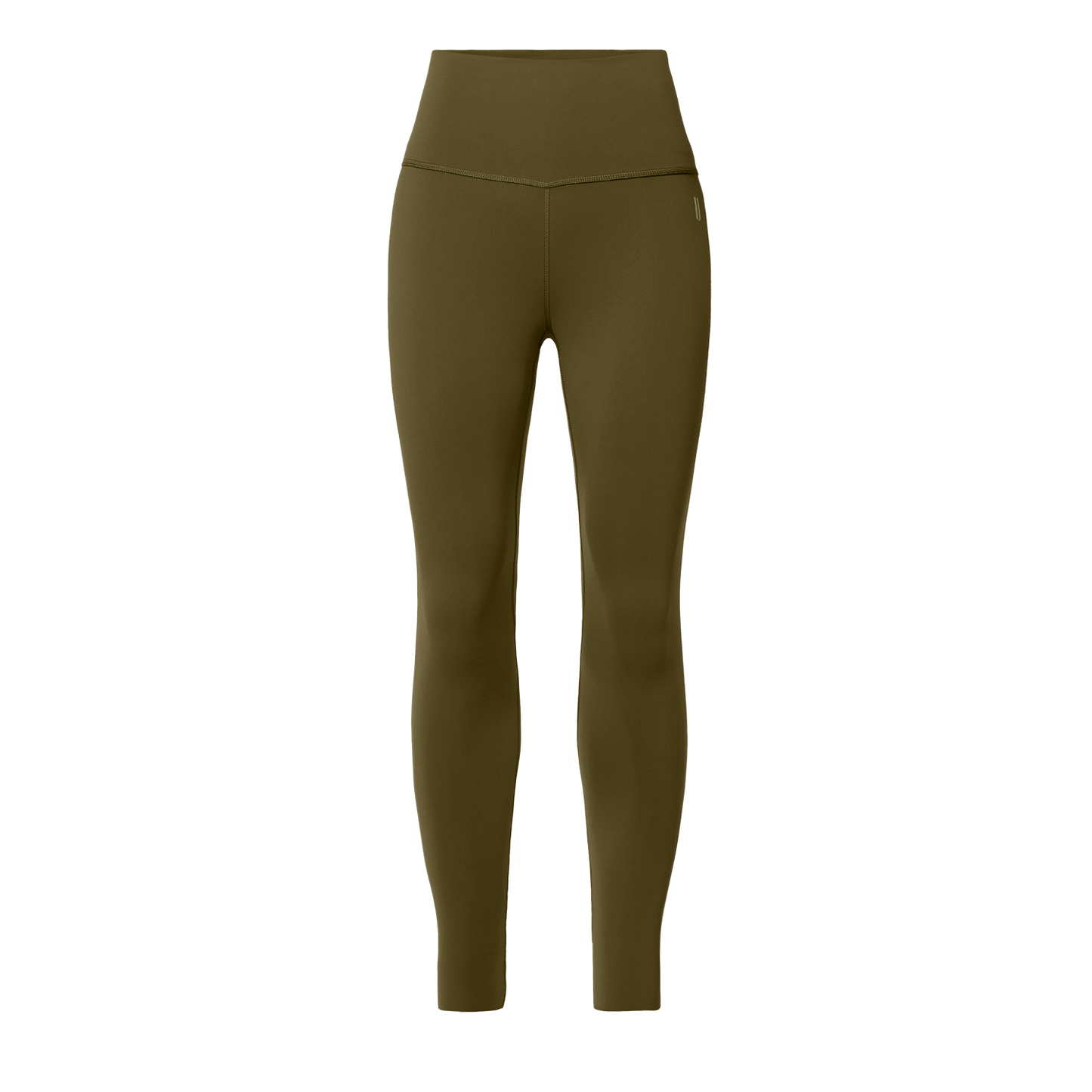 Women's Tactical Green High-Rise Drive Tight 25" Front Silhouette Angle.