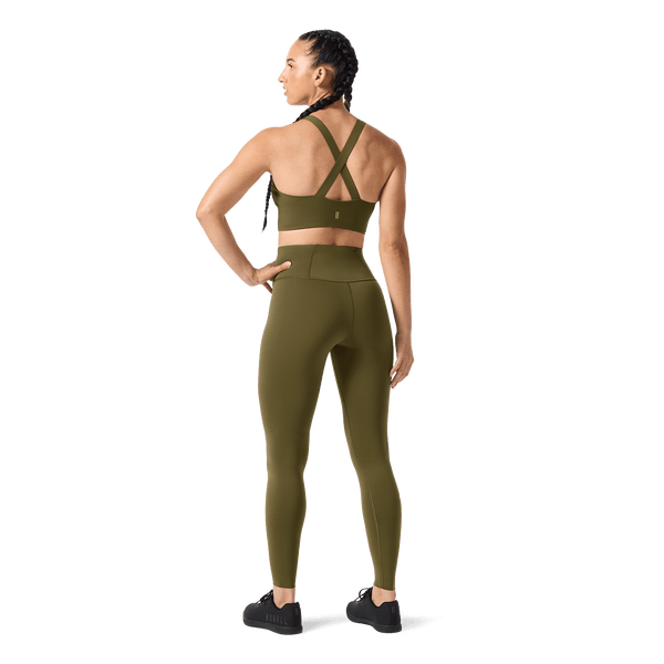 Women's Tactical Green High-Rise Drive Tight 28" Back Full Body Angle.