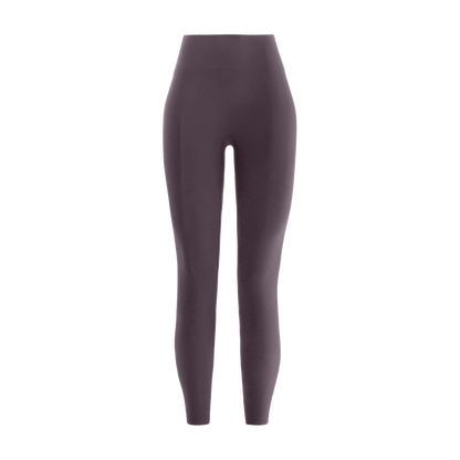 Women's Black Plum High-Rise Matte Tight 25" Silhouette Front Angle.