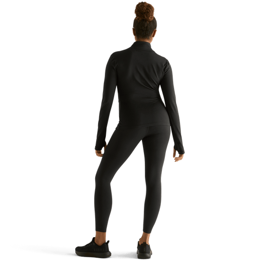 Women's Black High-Rise Matte Tight 25" Back Angle.